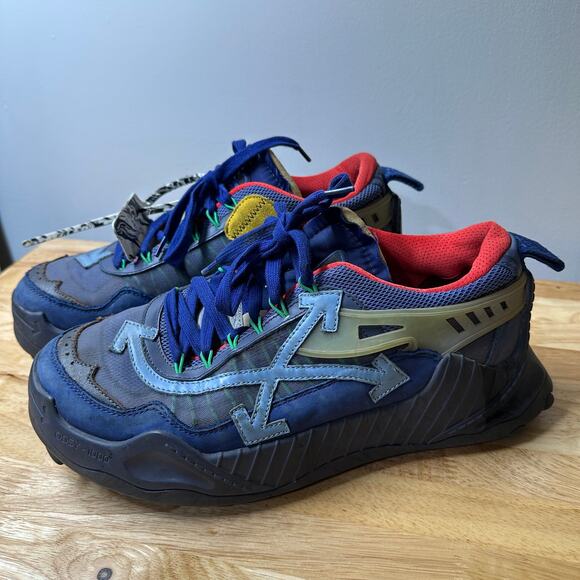Off-White Odsy-1000 Trail Sneakers in the Blue/Yellow/Multi, Men’s EU43 US10,EUC - Picture 4 of 9